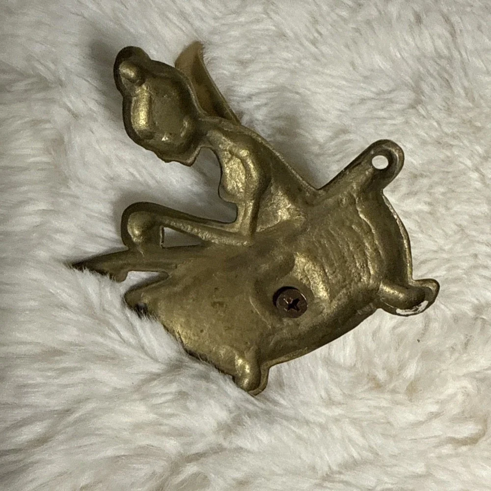 Vintage Brass Wall Hook Woman Bathtub Gold Bathroom Bathe Hollywood Regency Deco